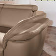 ECKSOFA in Echtleder Braun  - Alufarben/Braun, Design, Leder/Metall (242/271cm) - Cantus