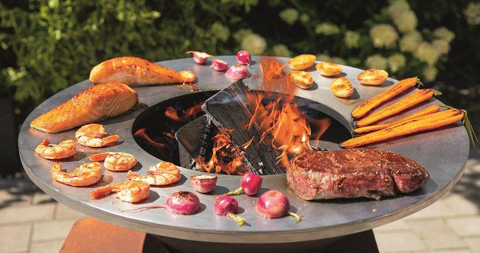 Thumbnail - Landmann Feuerschale, Braun, Metall, 102 cm, Grillfunktion, hitzebeständig, Freizeit, Campingzubehör, Feuerschalen