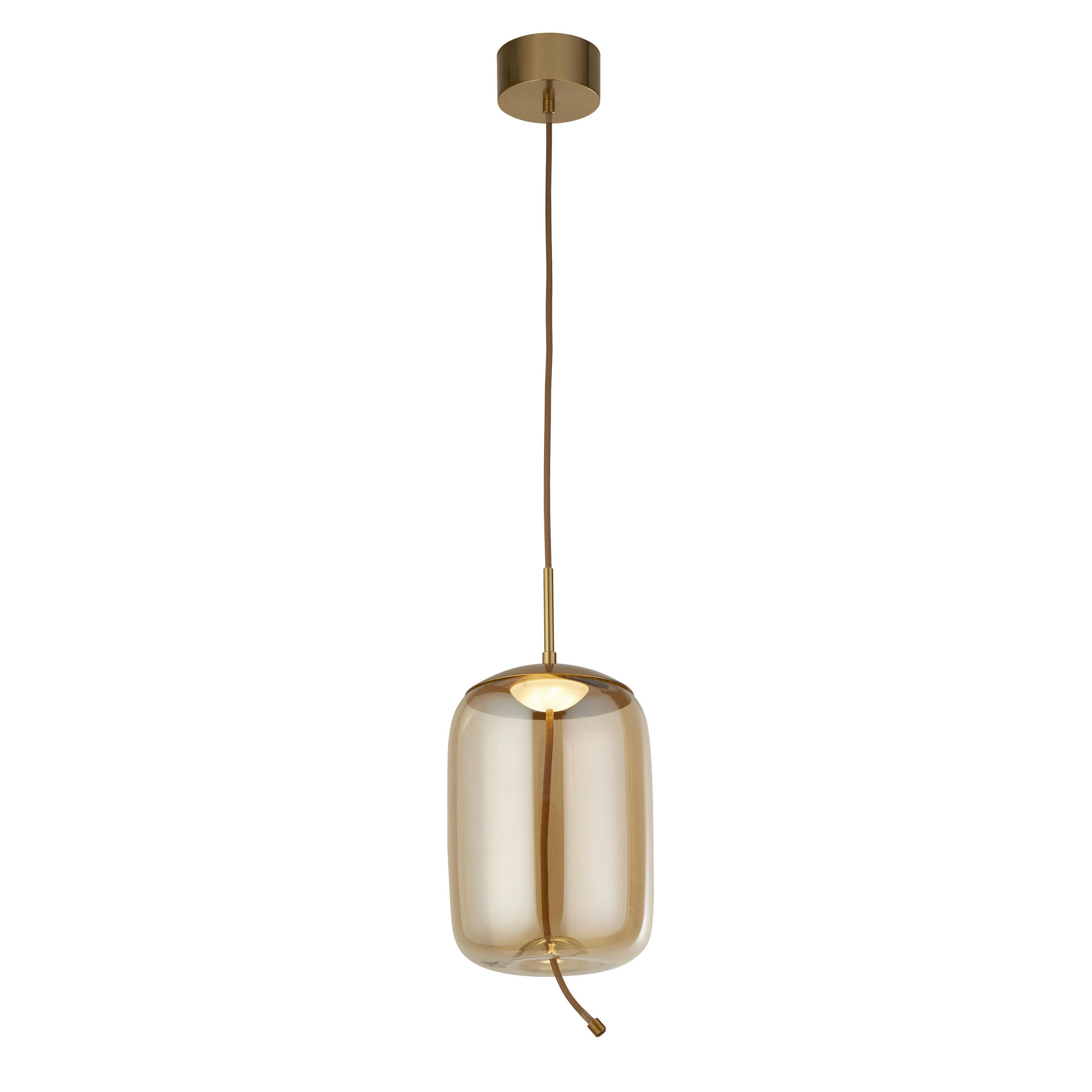 Searchlight Led-Pendelleuchte Lisbon Bernstein 18x43-150x18 cm