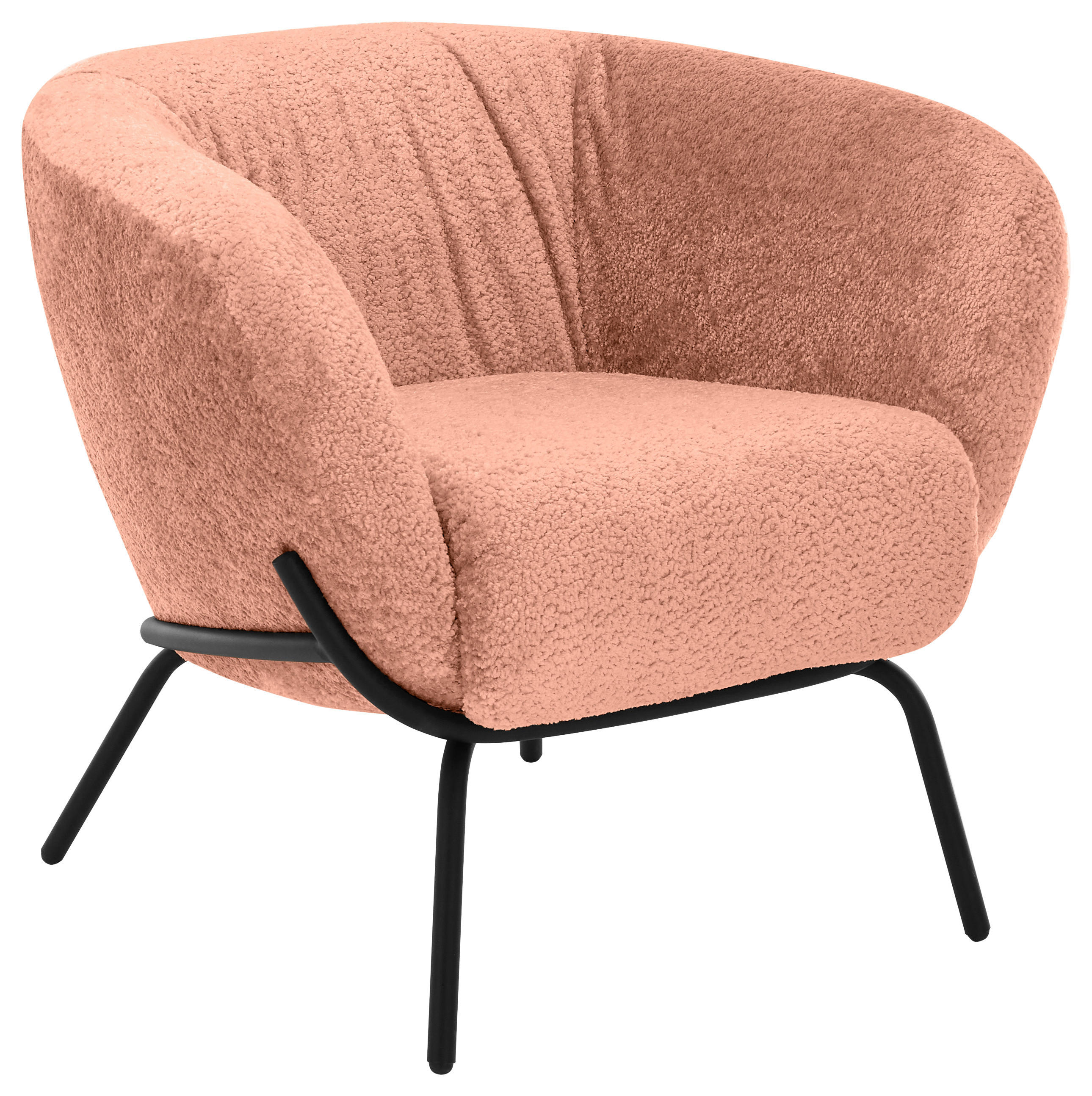 COCKTAILSESSEL - Schwarz/Altrosa, Design, Textil/Metall (79/71/74cm) - Lomoco