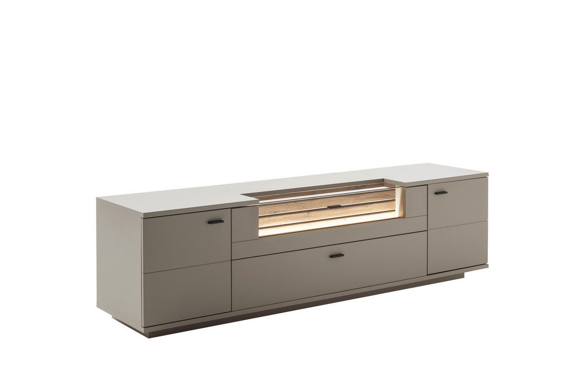 WOHNWAND 3-teilig  in  270/199/50 cm    - Anthrazit, Design, Glas/Holzwerkstoff (270/199/50cm) - Livetastic