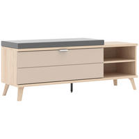 GARDEROBNA KLOP barve hrasta, kašmir - barve kroma/kašmir, Design, kovina/tekstil (130/51/38cm) - Stylife