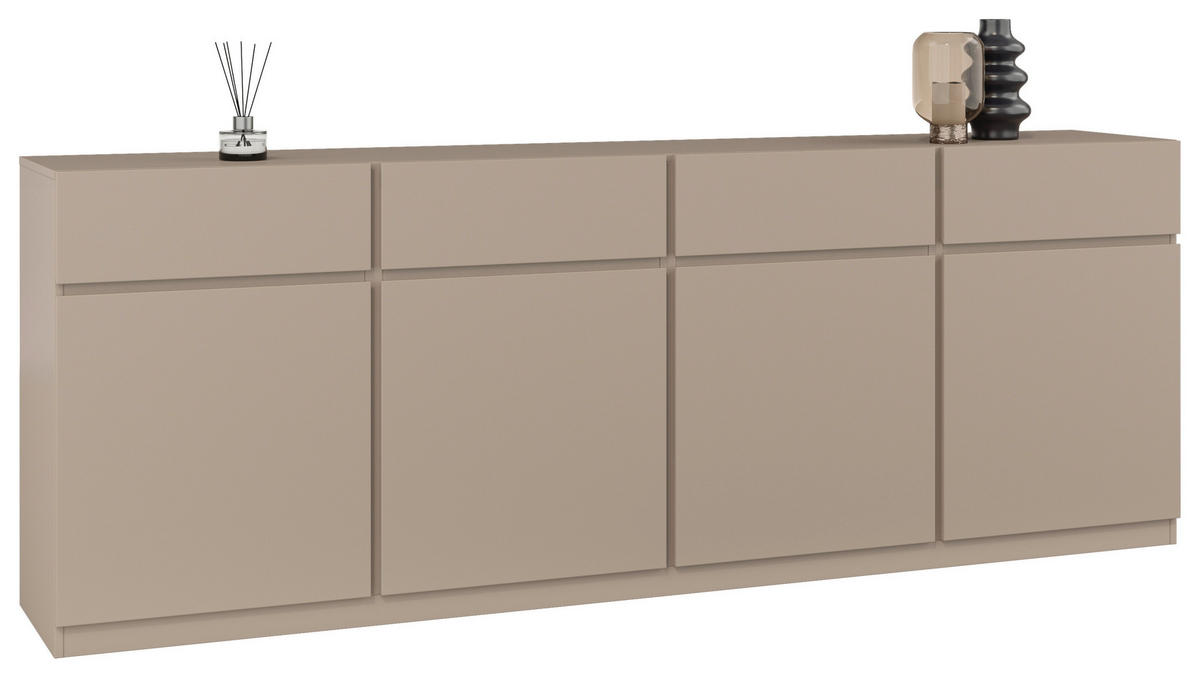 ŠIROKÁ KOMODA, béžová, 225/82,5/40 cm - béžová, Design, kompozitní dřevo (225/82,5/40cm) - MID.YOU