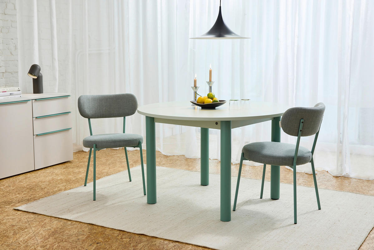 ESSTISCH in Metall, Holzwerkstoff 120/120/76 cm  - Salbeigrün, Natur, Holzwerkstoff/Metall (120/120/76cm) - Tom Tailor