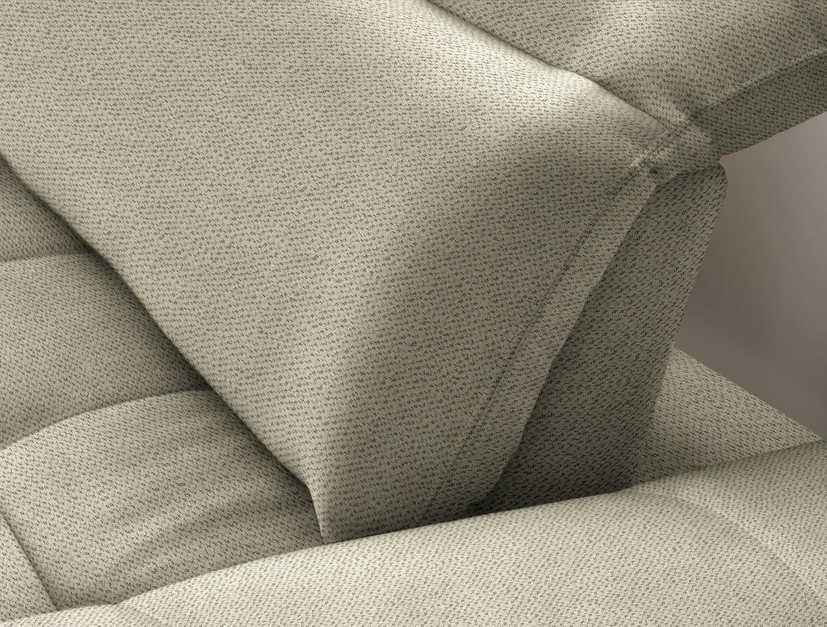 ECKSOFA in Chenille Cappuccino  - Schwarz/Cappuccino, Design, Textil/Metall (179-202/288cm) - Stylife