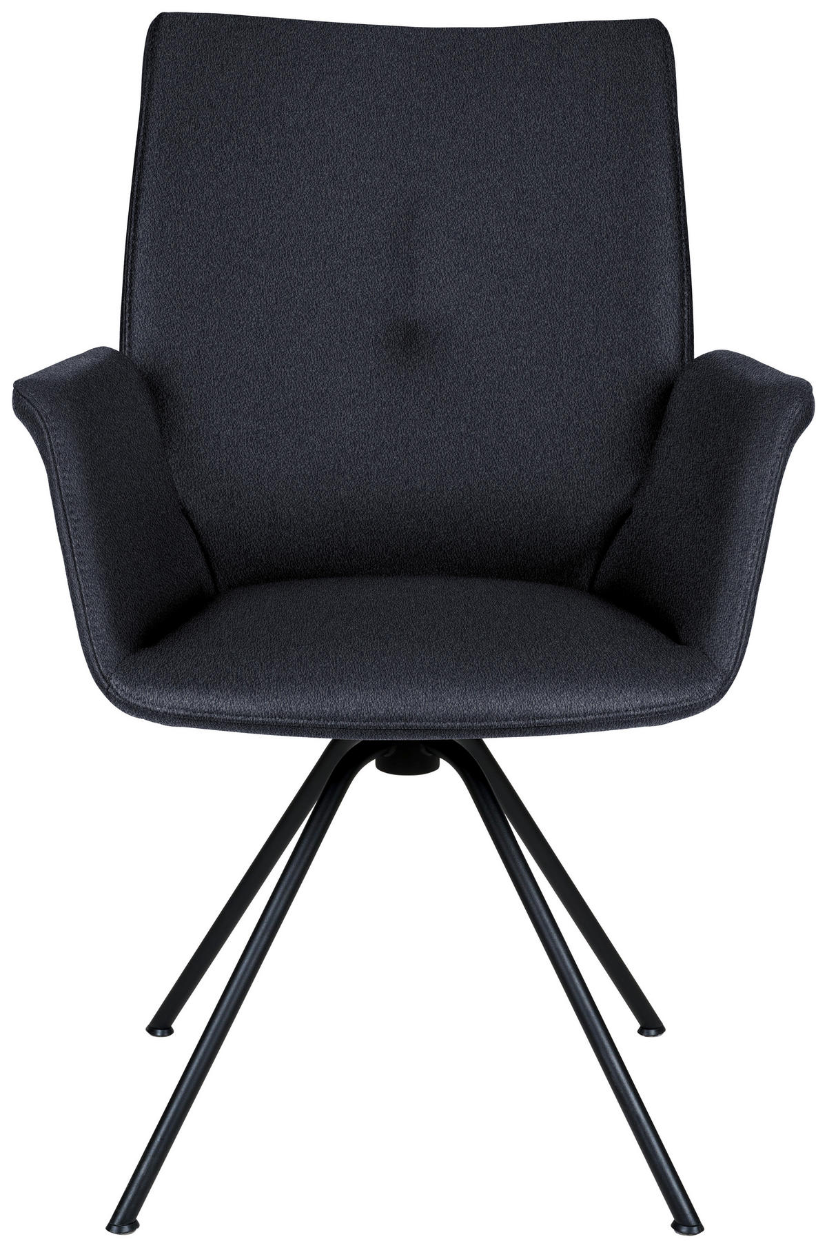 ARMLEHNSTUHL  in Stahl Echtleder pigmentiert  - Dunkelgrau/Schwarz, Design, Leder/Metall (65/91/63cm) - Dieter Knoll