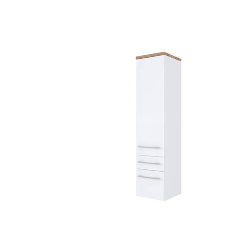 MIDISCHRANK 30/130/35 cm  - Alufarben/Weiß, KONVENTIONELL, Holzwerkstoff/Metall (30/130/35cm) - Xora