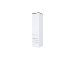 MIDISCHRANK 30/130/35 cm  - Alufarben/Weiß, KONVENTIONELL, Holzwerkstoff/Metall (30/130/35cm) - Xora