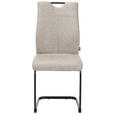 STUHL-SET 4 Stück  in Mikrofaser  - Schwarz/Braun, Design, Textil/Metall (43/97/57cm) - Xora