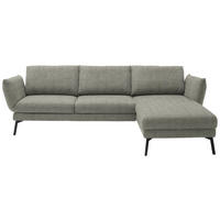 ECKSOFA in Flachgewebe Naturfarben  277/175 cm  - Schwarz/Naturfarben, Design, Textil/Metall (277/175cm) - Schöner Wohnen