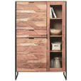 HIGHBOARD  in 95/148/40 cm  - Schwarz/Akaziefarben, Trend, Glas/Holz (95/148/40cm) - Ambia Home