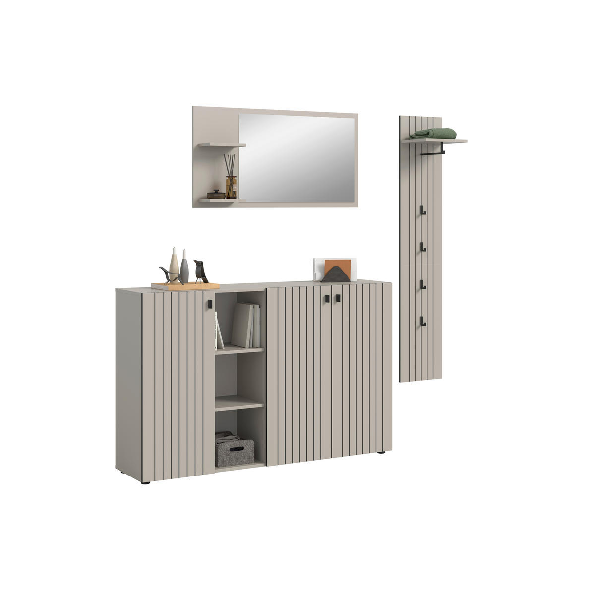 GARDEROBE 3-teilig  in 201/192/37 cm  - Kaschmir, Design, Holzwerkstoff (201/192/37cm) - MID.YOU