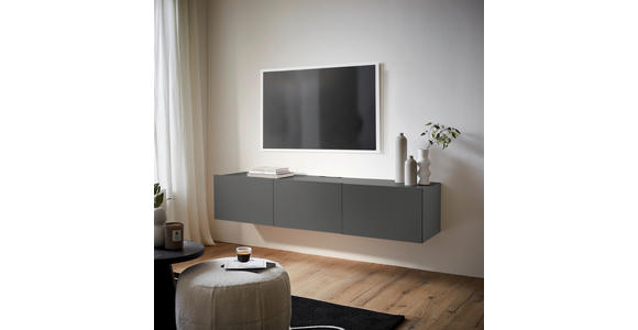 LOWBOARD  180/36,7/42 cm  hängend  - Anthrazit, Design, Holzwerkstoff (180/36,7/42cm) - Hom`in