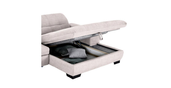 ECKSOFA in Webstoff Hellrosa  265/180 cm  - Hellrosa/Schwarz, Design, Textil/Metall (265/180cm) - Carryhome