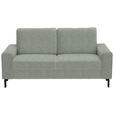 2-SITZER-SOFA  in Flachgewebe Platinfarben  - Platinfarben/Schwarz, Design, Textil/Metall (178/86/97cm) - Hom`in