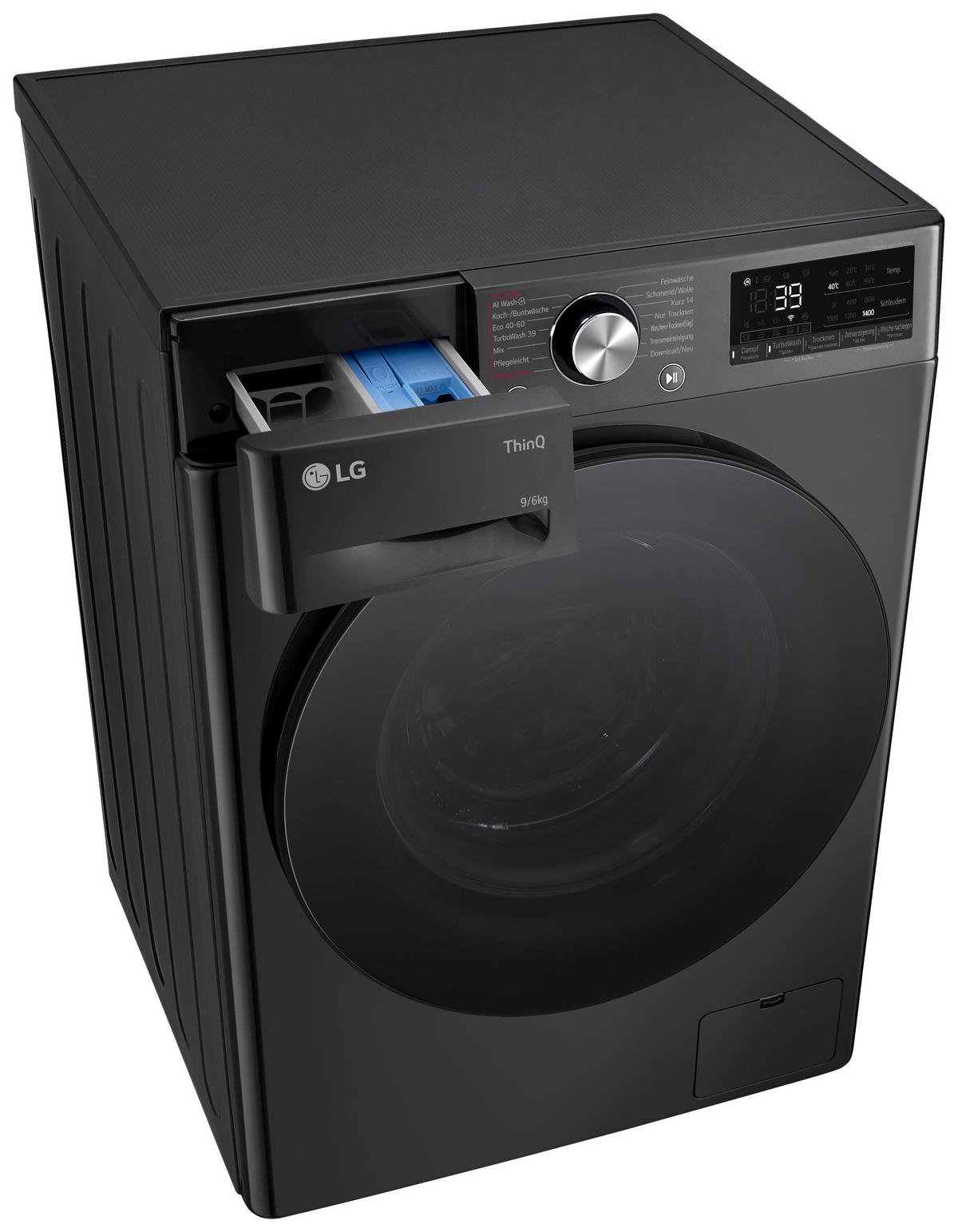 WASCHTROCKNER W4WR7096YB  - Schwarz, Trend, Glas/Kunststoff (60/85/62cm) - LG