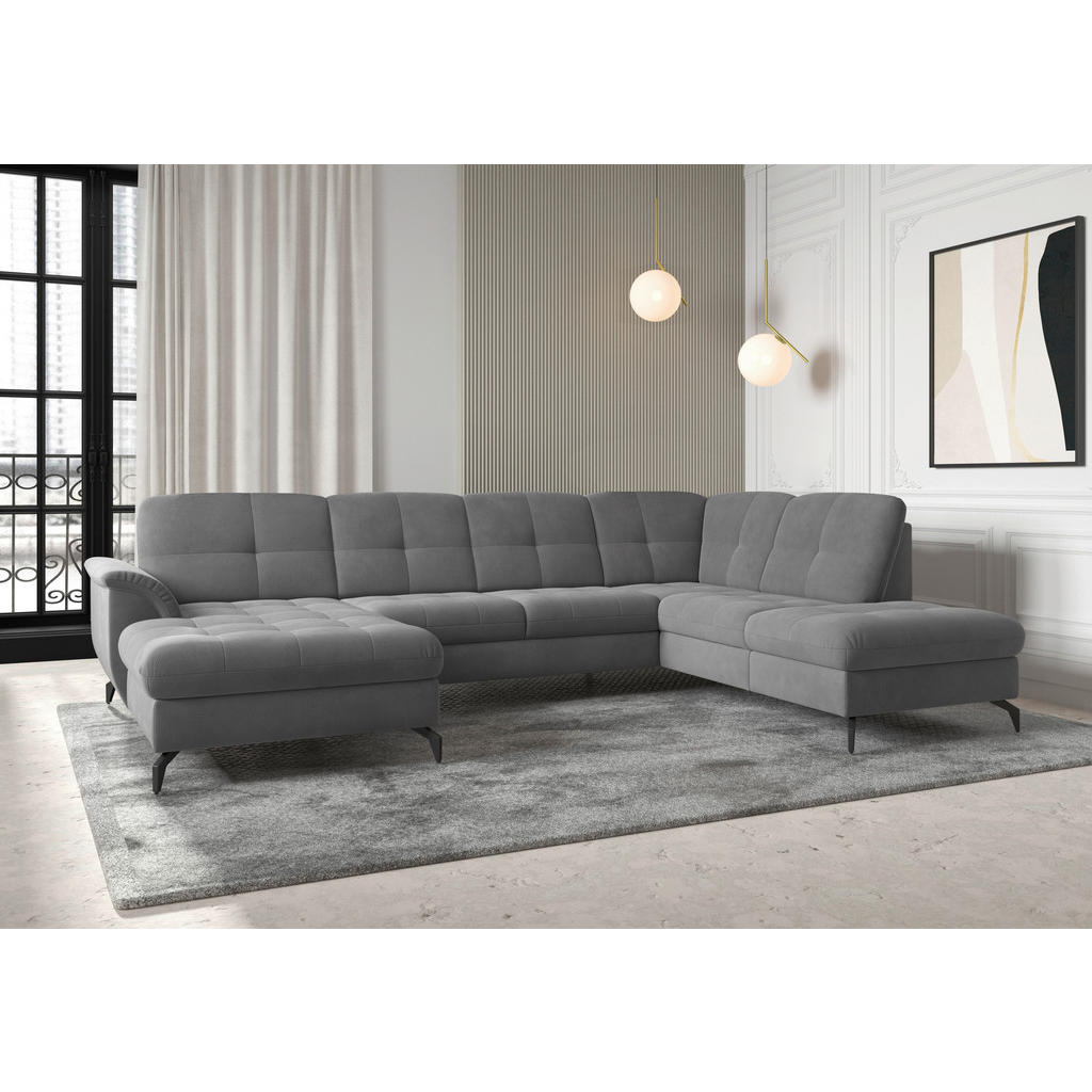 Sit & More SEDACIA SÚPRAVA, textil, sivá