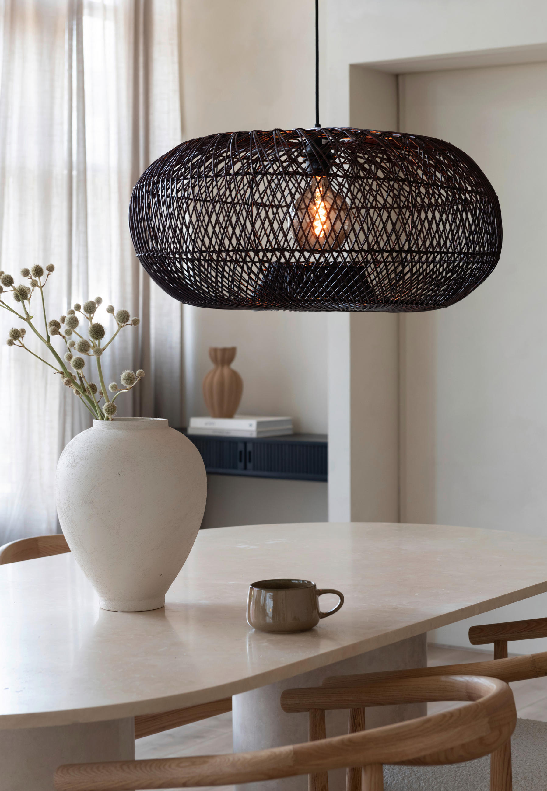 HÄNGELEUCHTE 70/34 cm   - Bordeaux, Basics, Naturmaterialien (70/34cm) - Good & Mojo