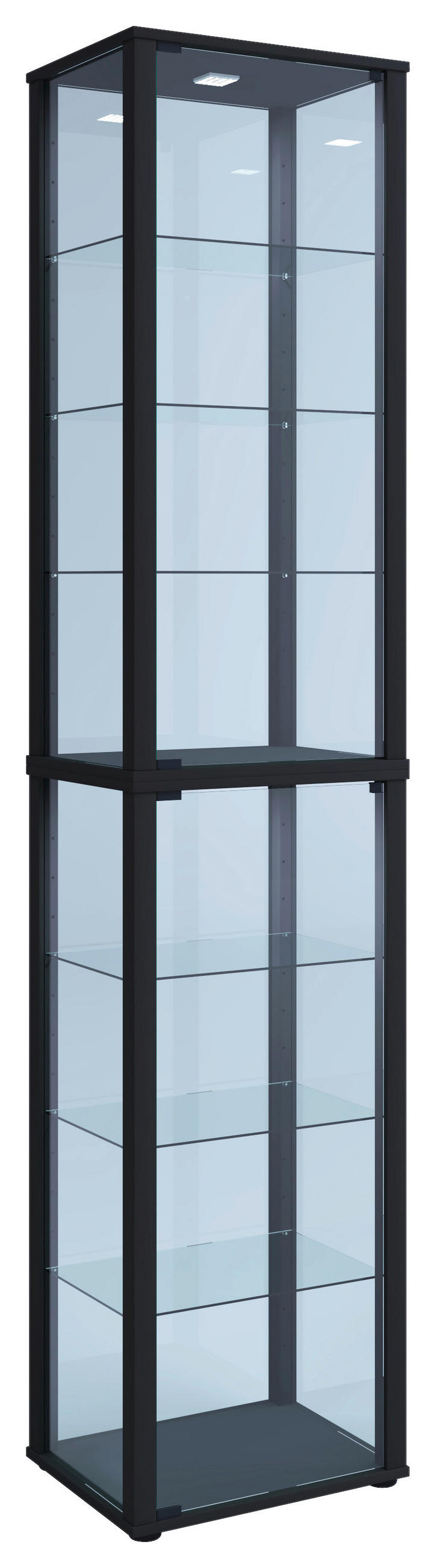 VITRINE in Schwarz  - Schwarz, Modern, Glas/Holzwerkstoff (50/227/38cm) - MID.YOU