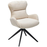 ARMLEHNSTUHL  in Eisen Cord  - Beige/Schwarz, LIFESTYLE, Textil/Metall (58/88/68cm) - MID.YOU