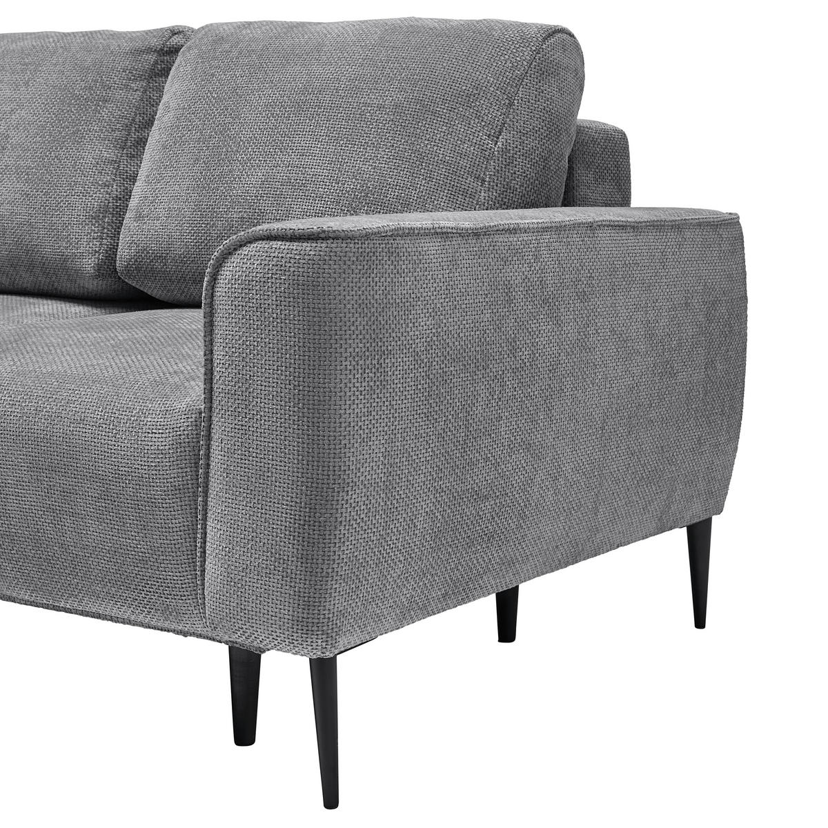 HÖRNSOFFA i vävt tyg grå  - grå/svart, Modern, metall/textil (164/255cm) - MID.YOU