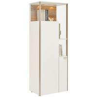 VITRINE  in Weiß  - Edelstahlfarben/Schwarz, Design, Glas/Holzwerkstoff (62/174/43cm) - Venjakob