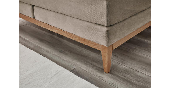 BOXSPRINGBETT 180/200 cm in Taupe - Taupe/Eichefarben, KONVENTIONELL, Holz/Textil (180/200cm) - Carryhome