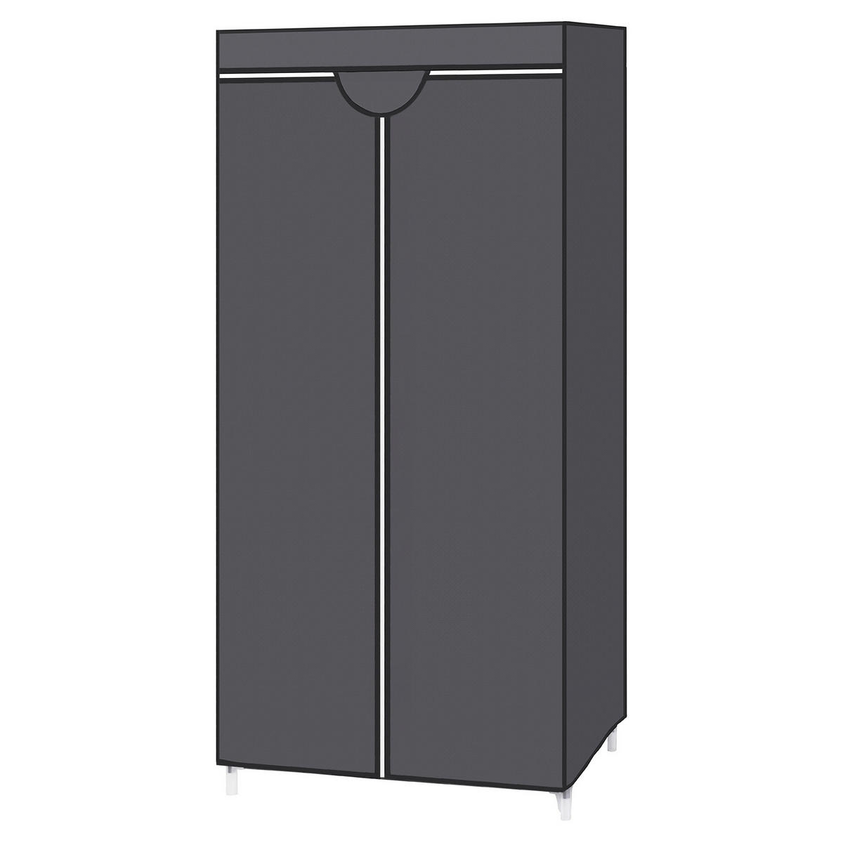 STOFFSCHRANK Grau  - Grau, Basics, Textil/Metall (75/160/45cm) - Boxxx