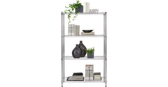 REGAL in 91/150/35,5 cm Chromfarben - Chromfarben, Design, Kunststoff/Metall (91/150/35,5cm) - Carryhome