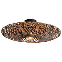 DECKENLEUCHTE  60/15 cm    - Hellbraun/Schwarz, Natur, Naturmaterialien/Metall (60/15cm) - Good & Mojo