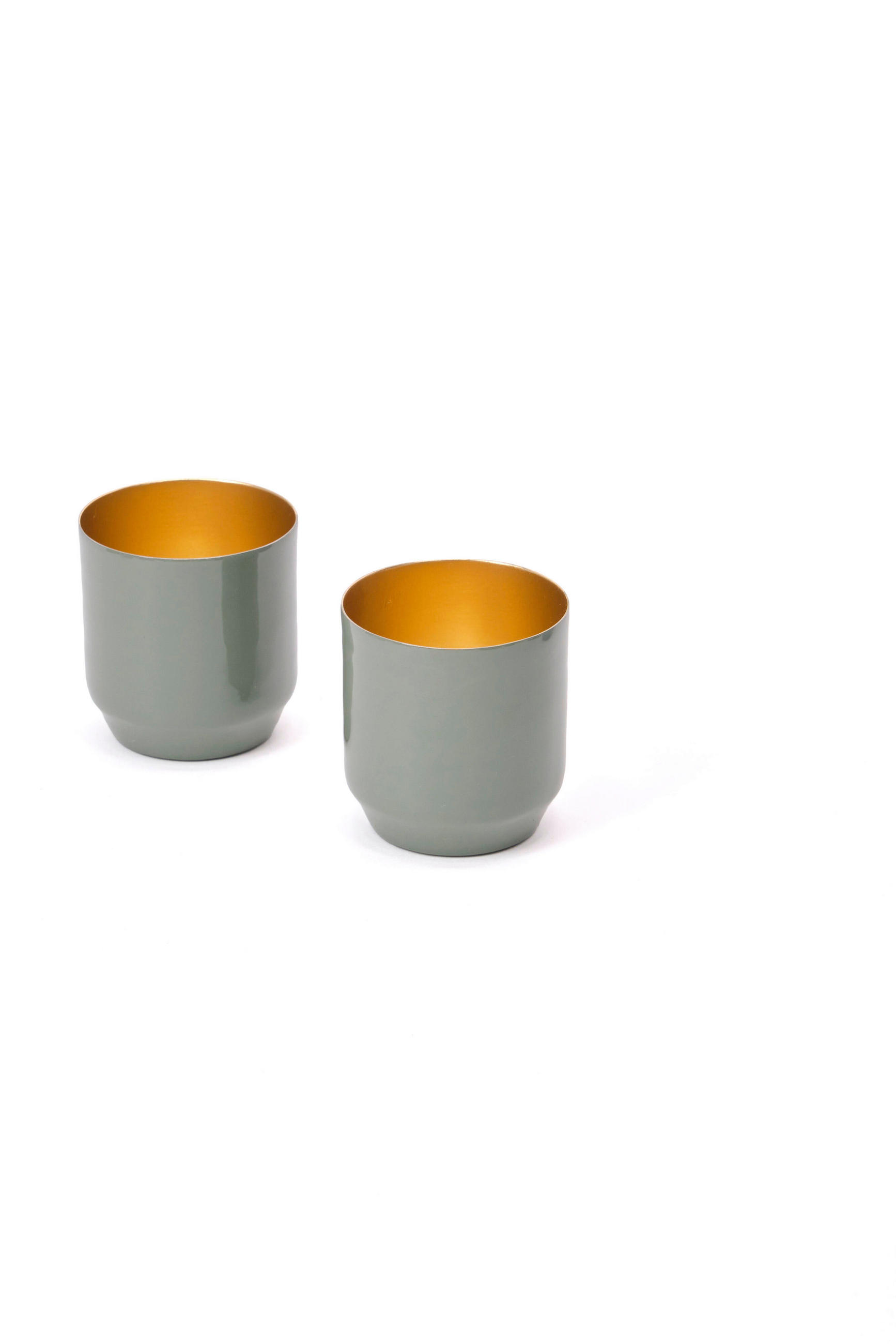 Fynch-Hatton Teelichthalter Gold, Salbeigrün 8 cm