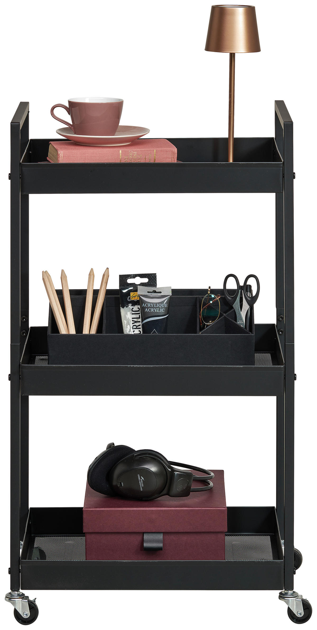 TÁLALÓKOCSI fekete  - fekete, Basics, műanyag/fém (45/30/80cm) - Boxxx