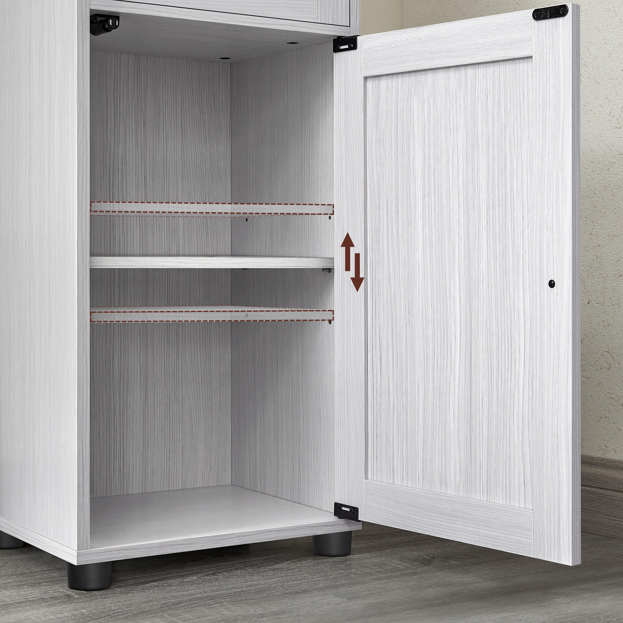 HOCHSCHRANK 40/165/30 cm  - Schwarz/Weiß, Trend, Glas/Holzwerkstoff (40/165/30cm) - MID.YOU