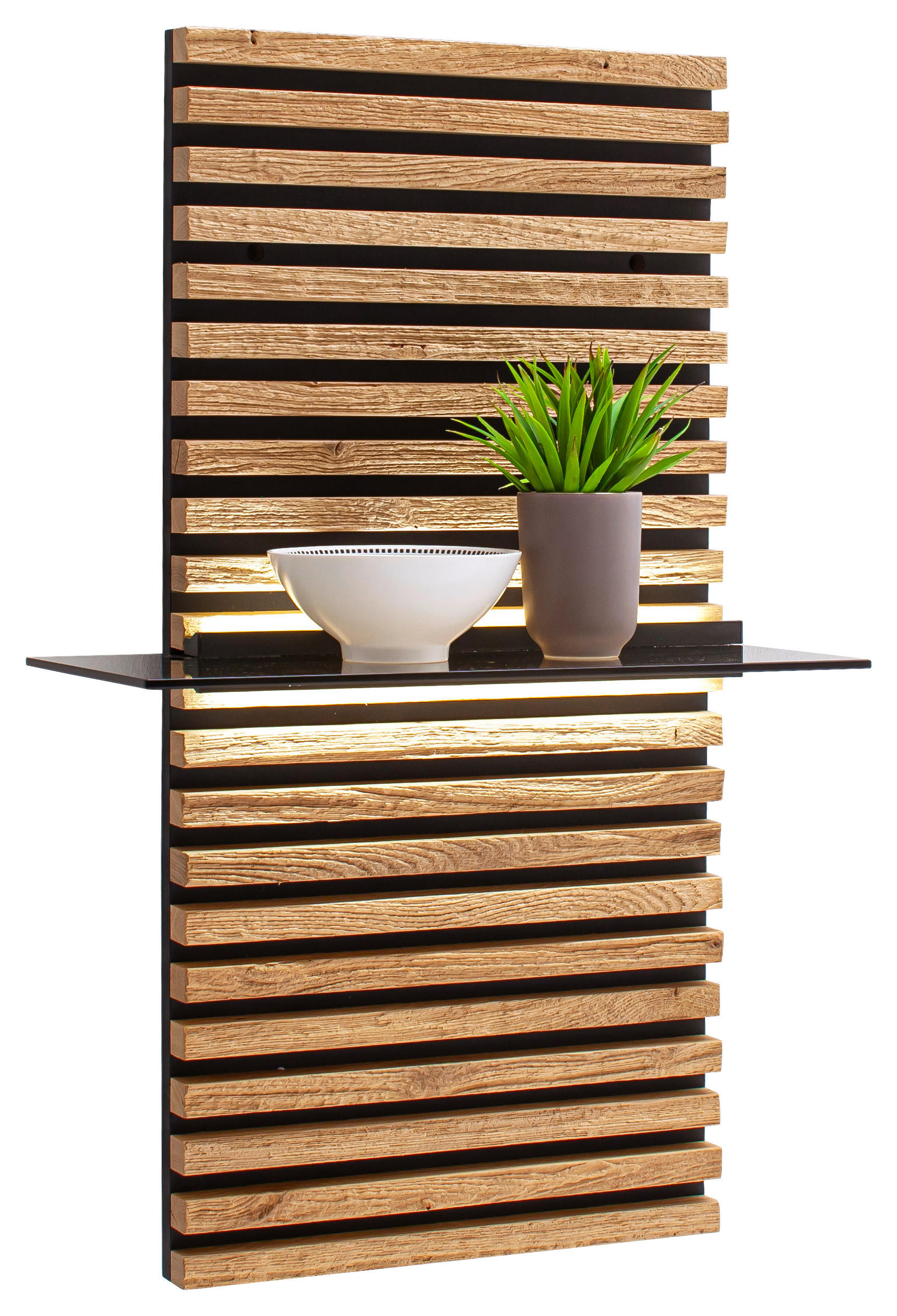 WANDPANEEL Eichefarben 48/78/24 cm - Eichefarben, Design, Glas/Holz (48/78/24cm) - Schöner Wohnen