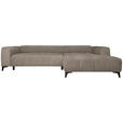 ECKSOFA  in Chenille Taupe  279/222 cm  - Taupe/Schwarz, KONVENTIONELL, Kunststoff/Textil (279/222cm) - Hom`in