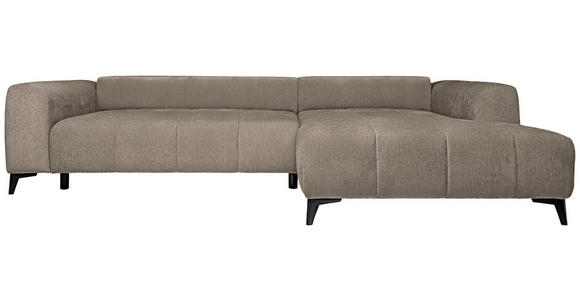 ECKSOFA  in Chenille Taupe  279/222 cm  - Taupe/Schwarz, KONVENTIONELL, Kunststoff/Textil (279/222cm) - Hom`in