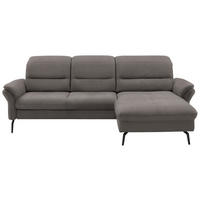 ECKSOFA in Flachgewebe Hellgrau  260/181 cm  - Hellgrau/Schwarz, KONVENTIONELL, Textil/Metall (260/181cm) - Beldomo Speed
