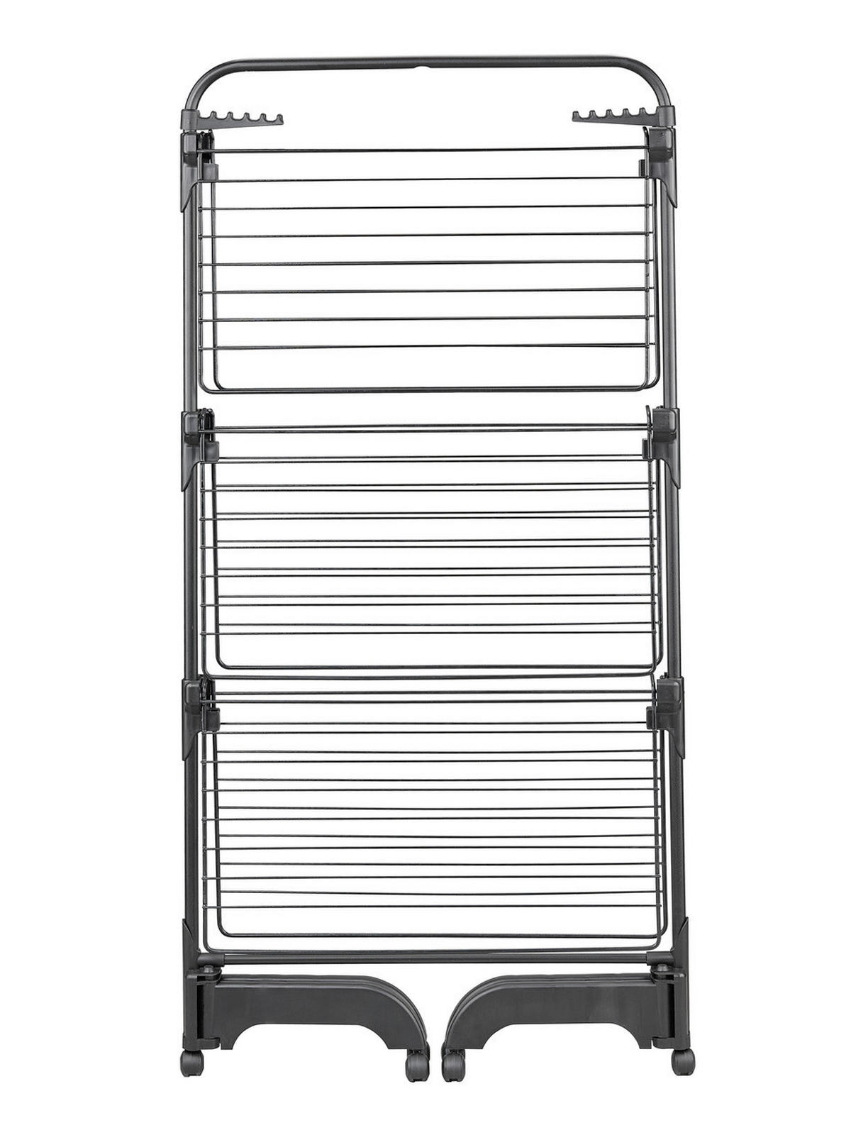 TURMWÄSCHETROCKNER COMFORT TOWER 420 BLACK 76,5/70/145 cm  - Schwarz, Basics, Kunststoff (76,5/70/145cm) - Leifheit