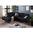 ECKSOFA in Flachgewebe Graphitfarben  - Schwarz/Graphitfarben, Design, Textil/Metall (233/299-313cm) - Dieter Knoll