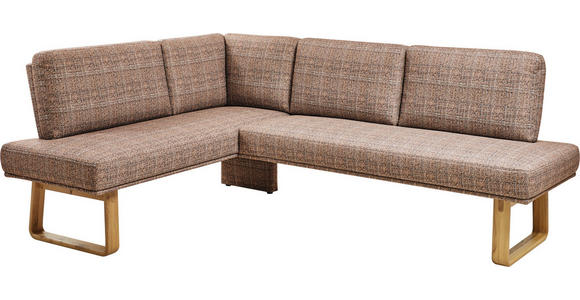 ECKBANK 174/280 cm in Orange, Eichefarben - Eichefarben/Orange, Design, Holz/Textil (174/280cm) - Dieter Knoll