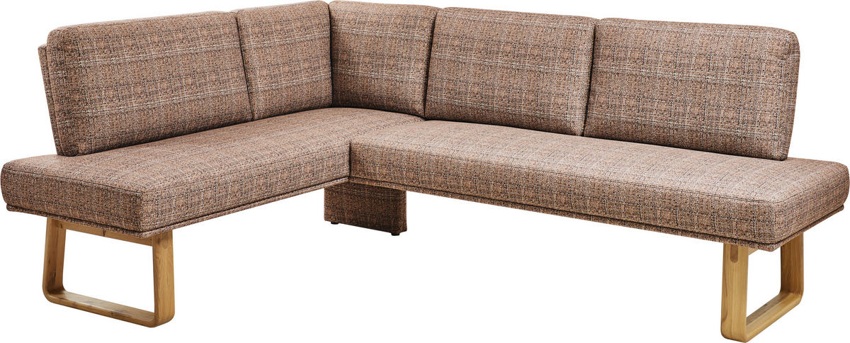 ECKBANK 174/280 cm  in Orange, Eichefarben  - Eichefarben/Orange, Design, Holz/Textil (174/280cm) - Dieter Knoll