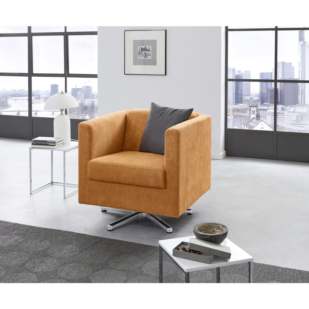 Thumbnail - Looks by W.Joop Designsessel Looks I, Orange, Textil, Uni, 72x71x75 cm, Made in EU, Wohnzimmer, Sessel, Polstersessel