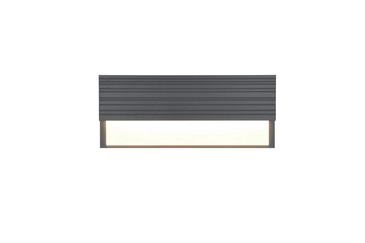 AUßENWANDLEUCHTE   - Anthrazit/Weiß, Design, Glas/Metall (17/40/6,5cm)