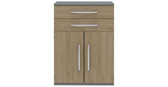 AKTENSCHRANK Grau, Eichefarben - Eichefarben/Grau, KONVENTIONELL, Holzwerkstoff (80/111,7/43cm) - Moderano