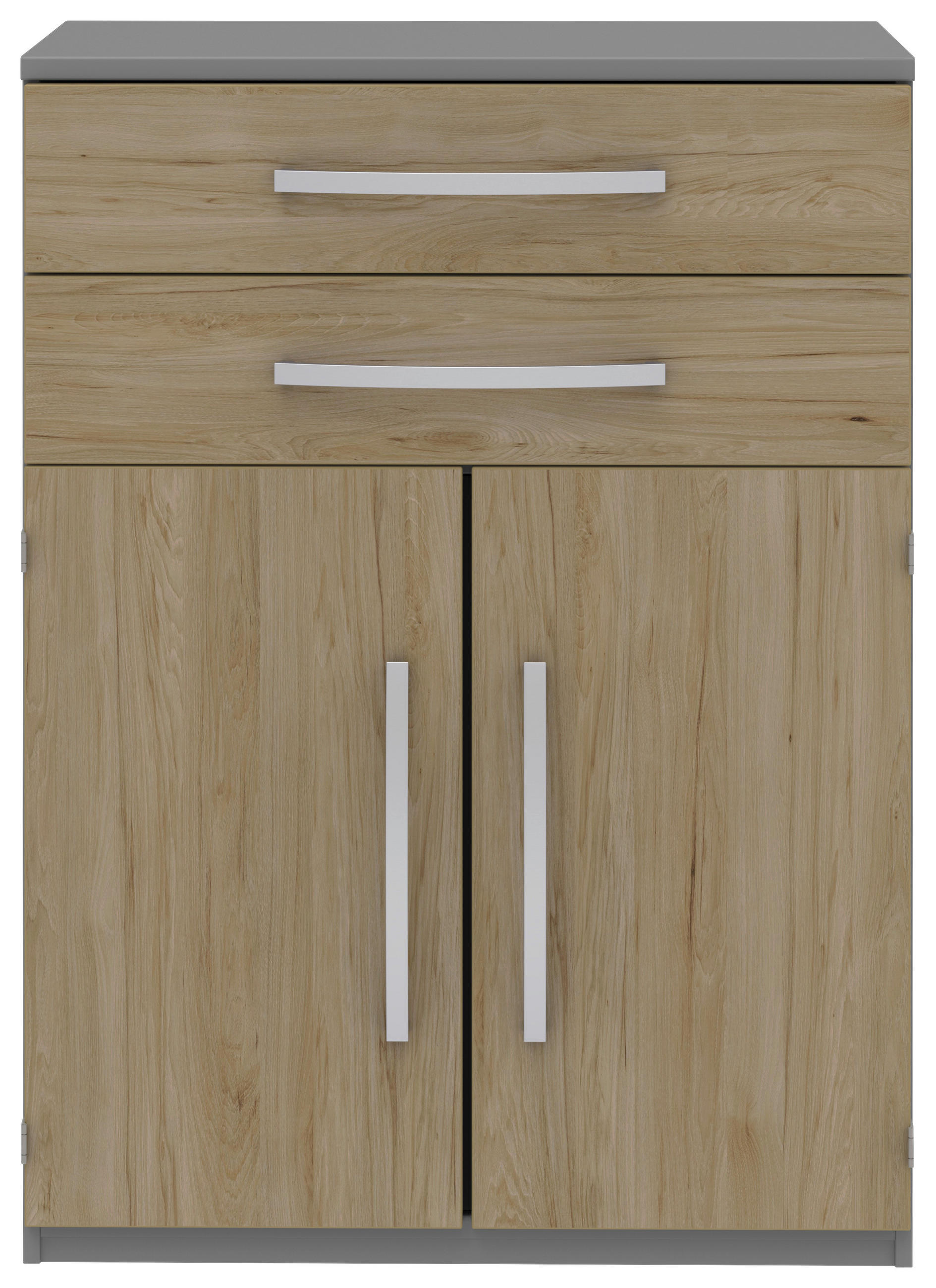 AKTENSCHRANK 80/111,7/43 cm  - Eichefarben/Grau, KONVENTIONELL, Holzwerkstoff (80/111,7/43cm) - Moderano