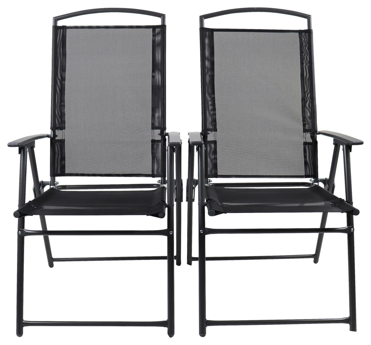 GARTENSTUHL-SET - Anthrazit, Basics, Textil/Metall - Gardenson