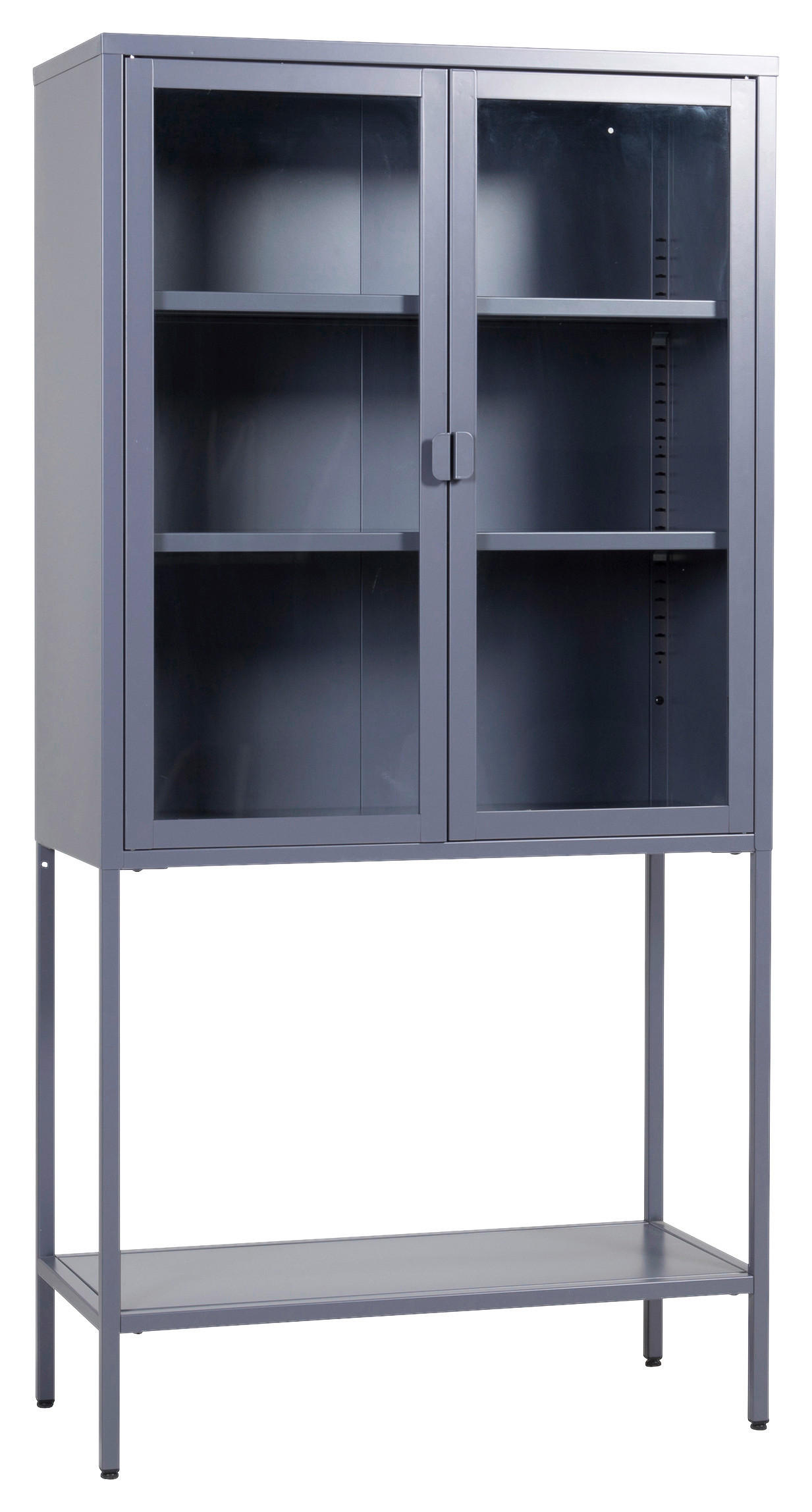 VITRINE  in Grau  - Grau, Design, Metall (75/150/35cm) - Livetastic