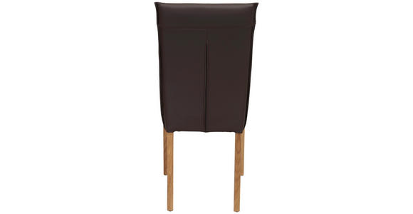 STUHL in Holz, Leder Braun, Eichefarben - Eichefarben/Braun, KONVENTIONELL, Leder/Holz (45/101/61cm) - Venda