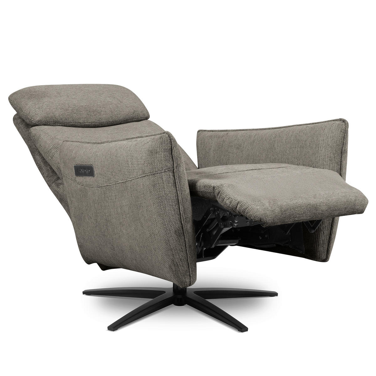 RELAXSESSEL in Textil Graphitfarben  - Schwarz/Graphitfarben, Design, Textil/Metall (77/107/88cm) - Livetastic