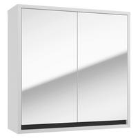 DULAP CU OGLINDĂ 60/60/20 cm  - alb/antracit, Basics, material pe bază de lemn (60/60/20cm) - MID.YOU